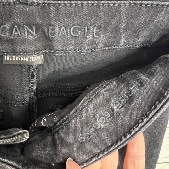 American eagle curvy super  high rise jegging black distressed size 4 - Picture 6 of 11